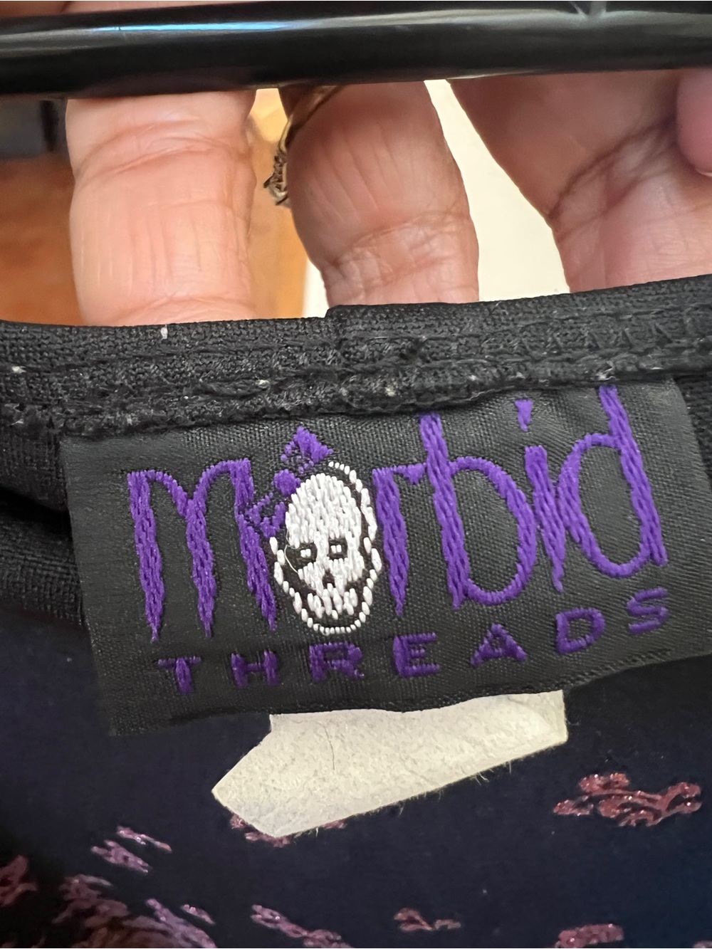 Morbid Threads Vintage Y2K Black Pink Floral Mini Skirt Goth 90s Whimsigoth - Picture 4 of 6